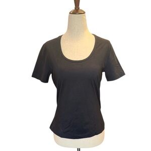 Escada NWOT Women's Black Basic Scoop Neck Tee
